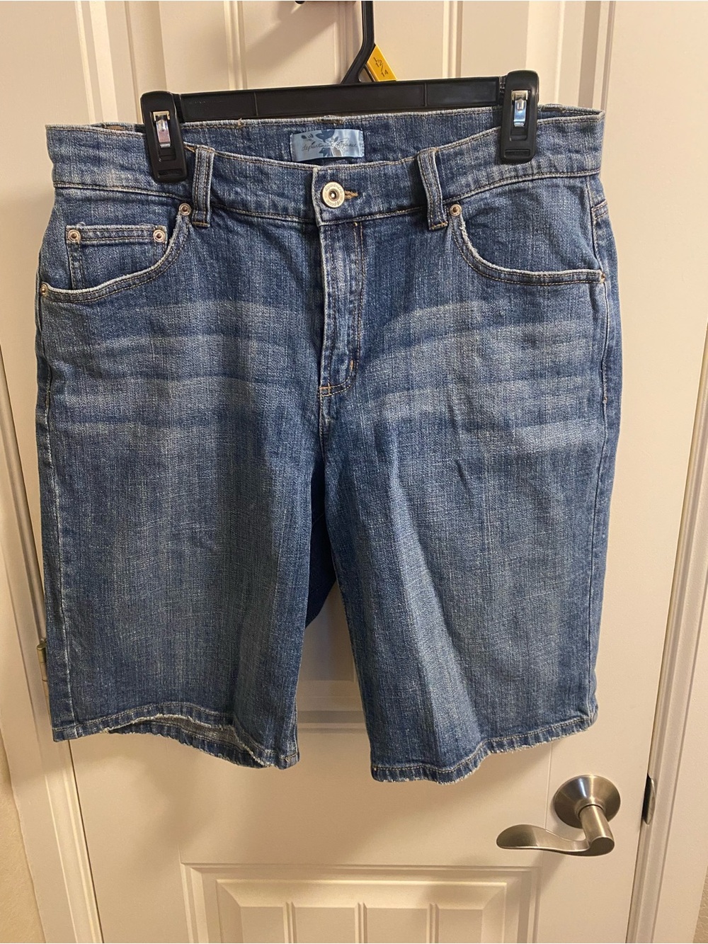 Vintage Z Cavaricci Department of Peace Jeans Shorts 12 Stretch Blue Denim Bermu